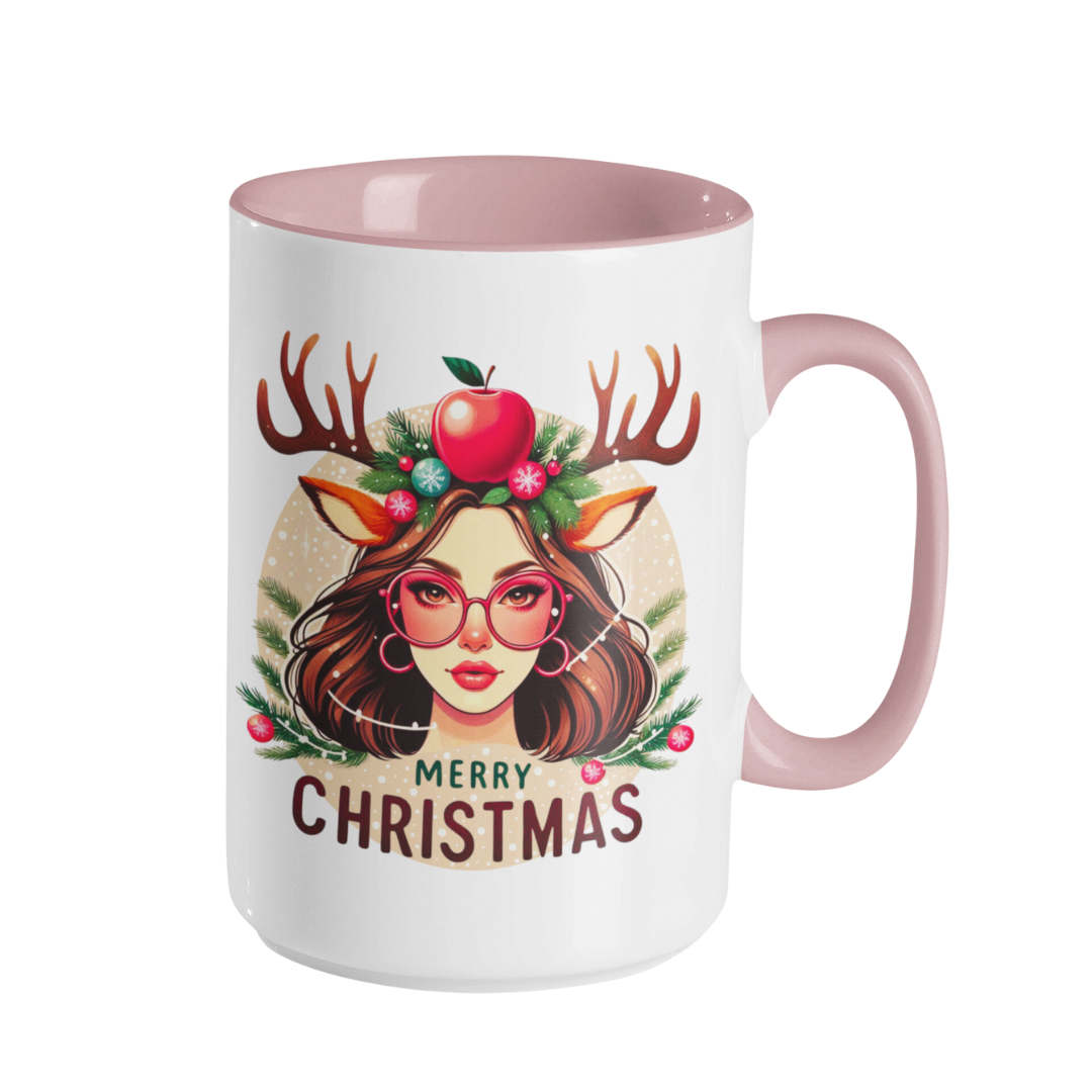 Taza de café con acento (11 y 15 oz): Navidad con un toque salvaje