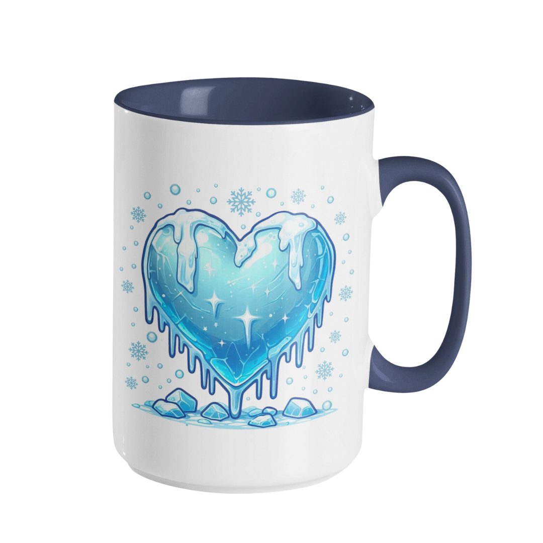 Accent Coffee Mug (11, 15 oz) - Christmas Frozen Heart