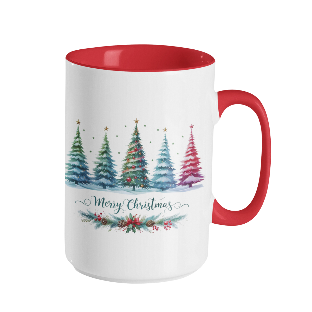 Accent Coffee Mug (11, 15 oz) - Christmas Forest