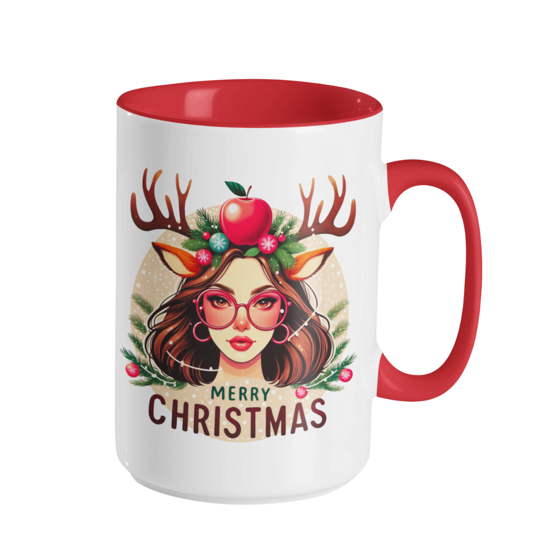 Taza de café con acento (11 y 15 oz): Navidad con un toque salvaje