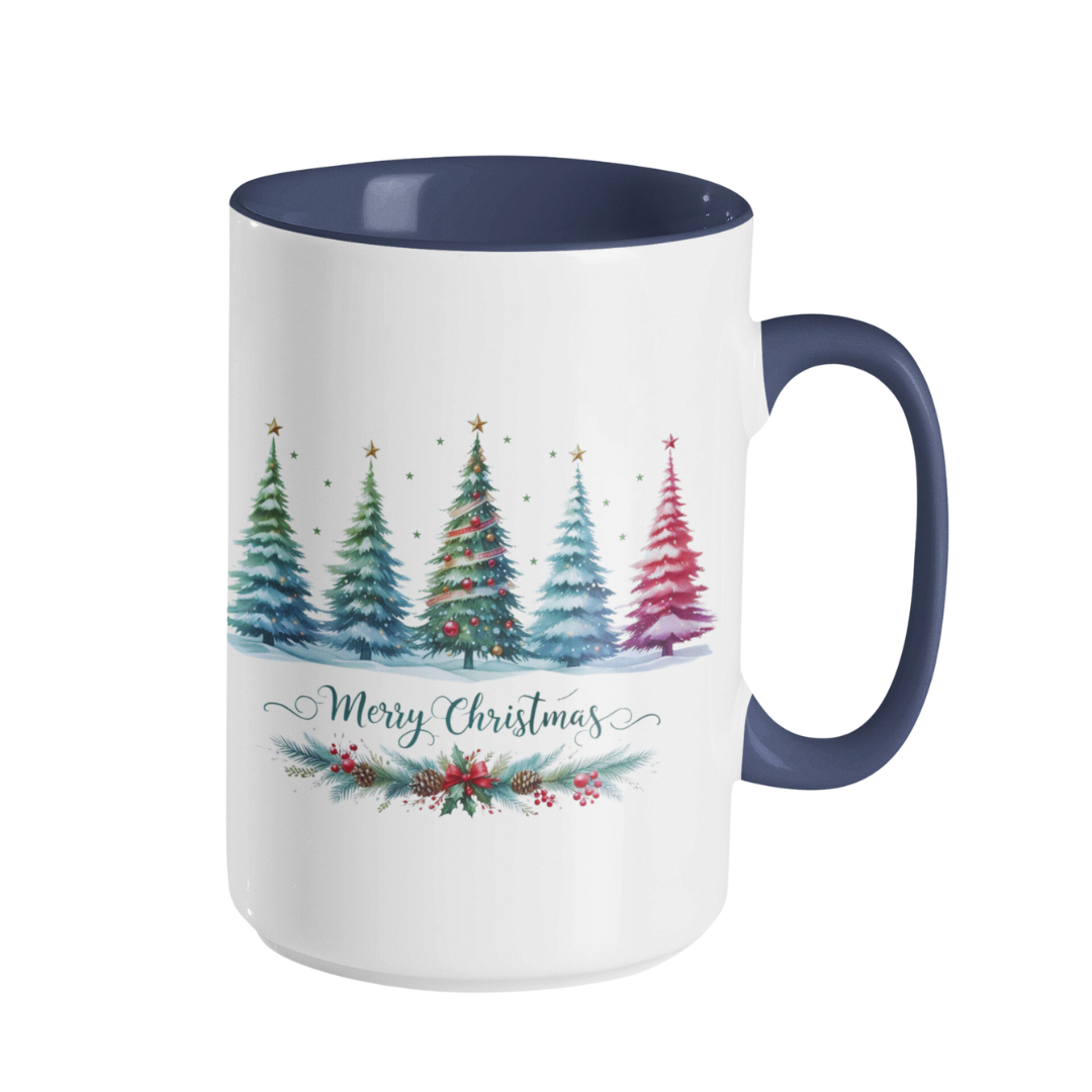 Accent Coffee Mug (11, 15 oz) - Christmas Forest