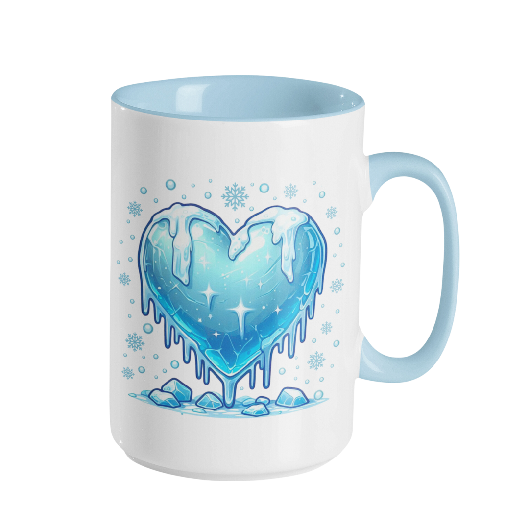 Accent Coffee Mug (11, 15 oz) - Christmas Frozen Heart