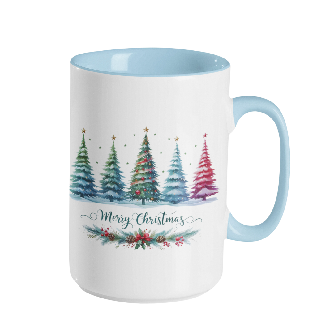 Accent Coffee Mug (11, 15 oz) - Christmas Forest