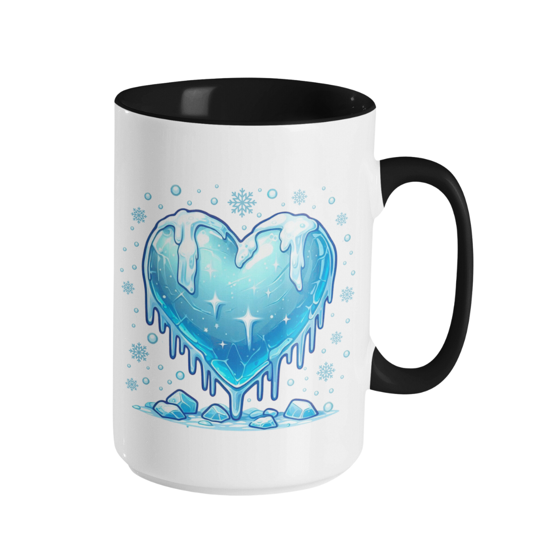 Accent Coffee Mug (11, 15 oz) - Christmas Frozen Heart