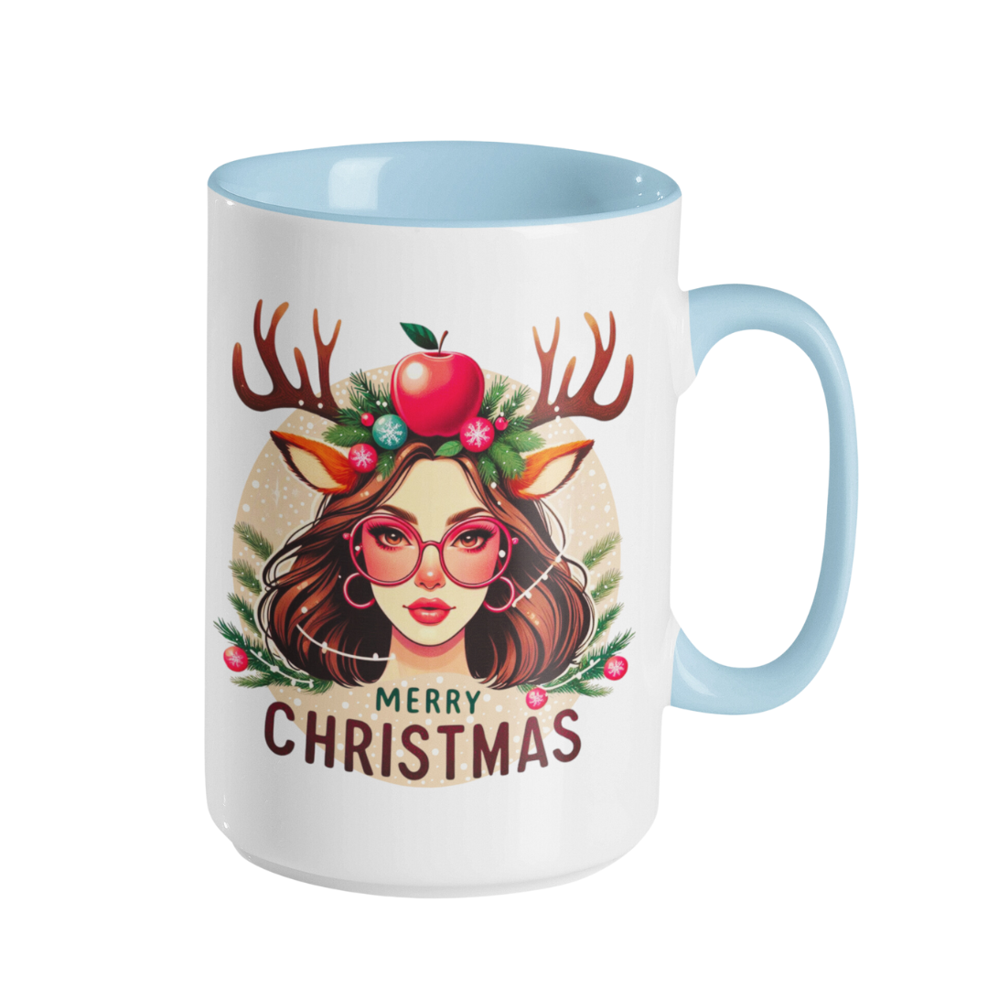 Taza de café con acento (11 y 15 oz): Navidad con un toque salvaje