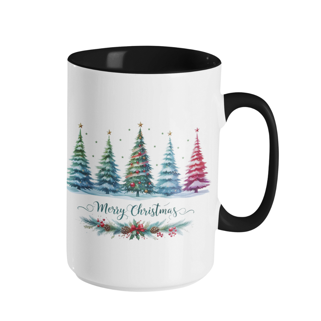 Accent Coffee Mug (11, 15 oz) - Christmas Forest