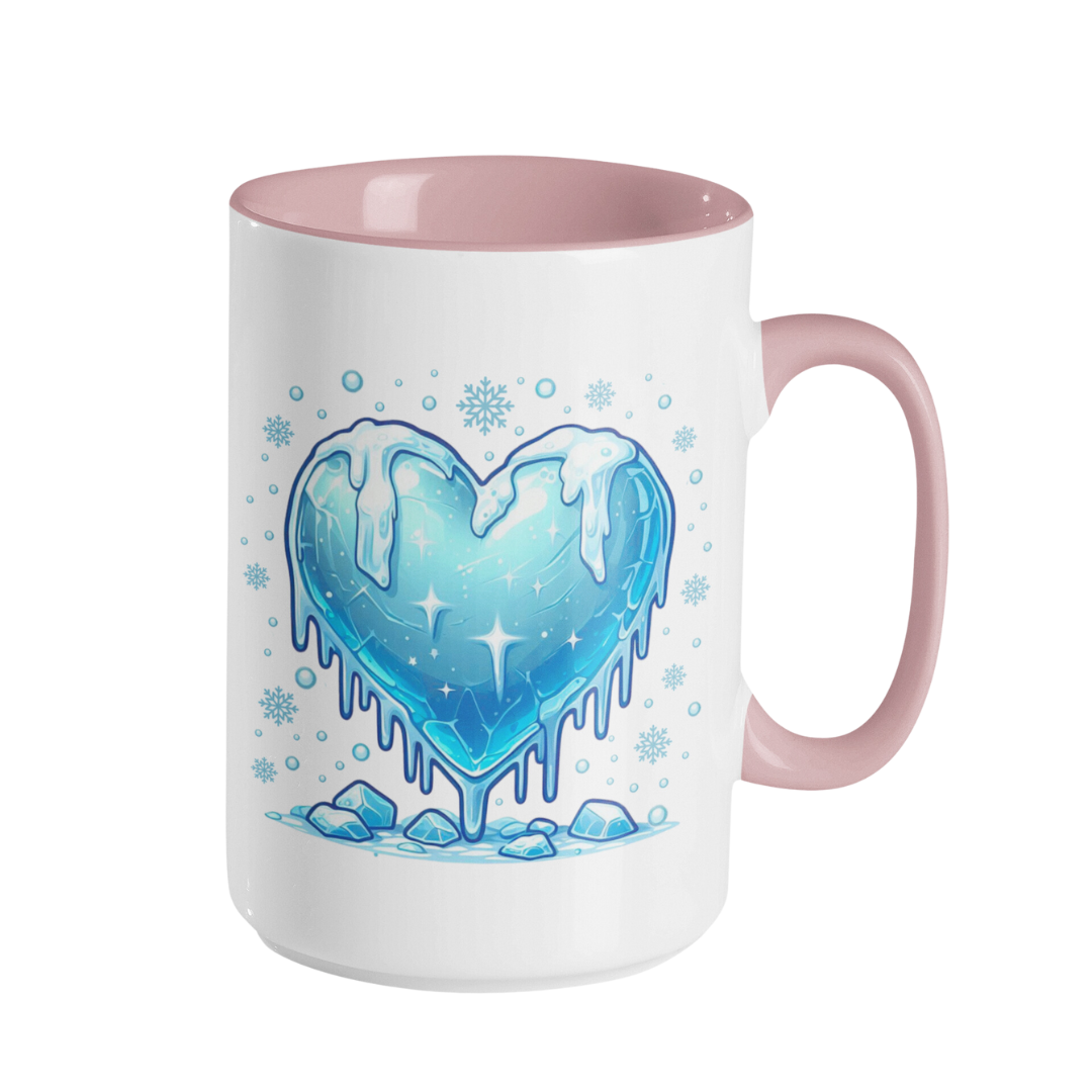 Accent Coffee Mug (11, 15 oz) - Christmas Frozen Heart