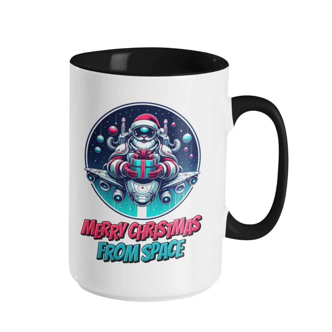 Accent Coffee Mug (11, 15 oz) - Christmas in Space