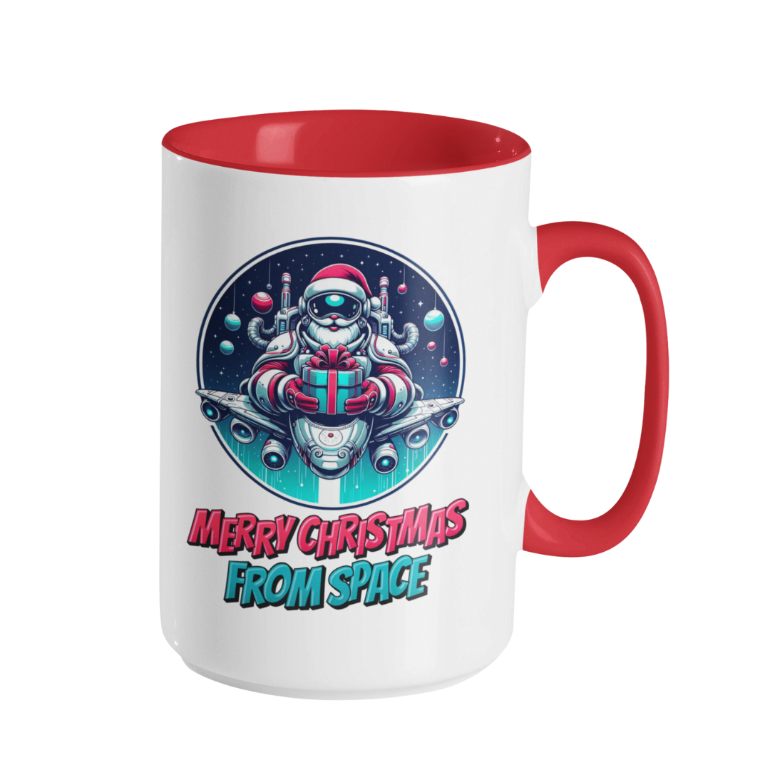 Accent Coffee Mug (11, 15 oz) - Christmas in Space