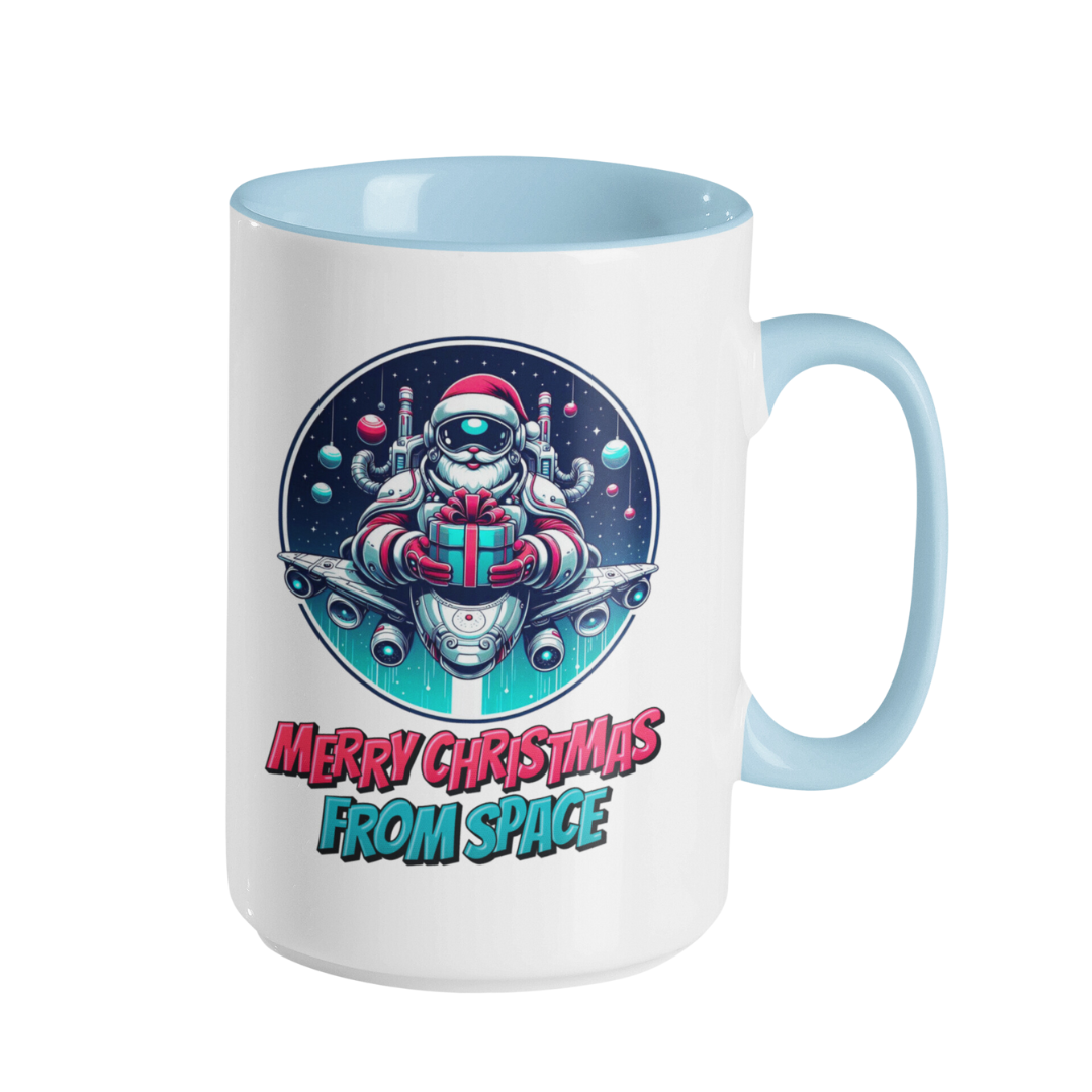 Accent Coffee Mug (11, 15 oz) - Christmas in Space