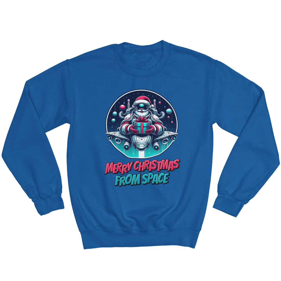 Sudadera unisex de cuello redondo - Navidad en el espacio