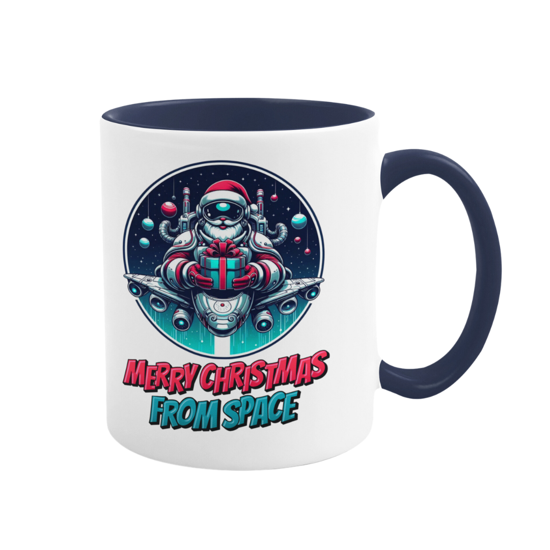 Accent Coffee Mug (11, 15 oz) - Christmas in Space