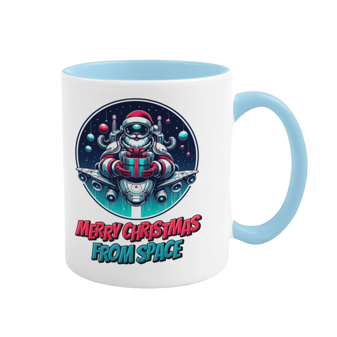 Accent Coffee Mug (11, 15 oz) - Christmas in Space