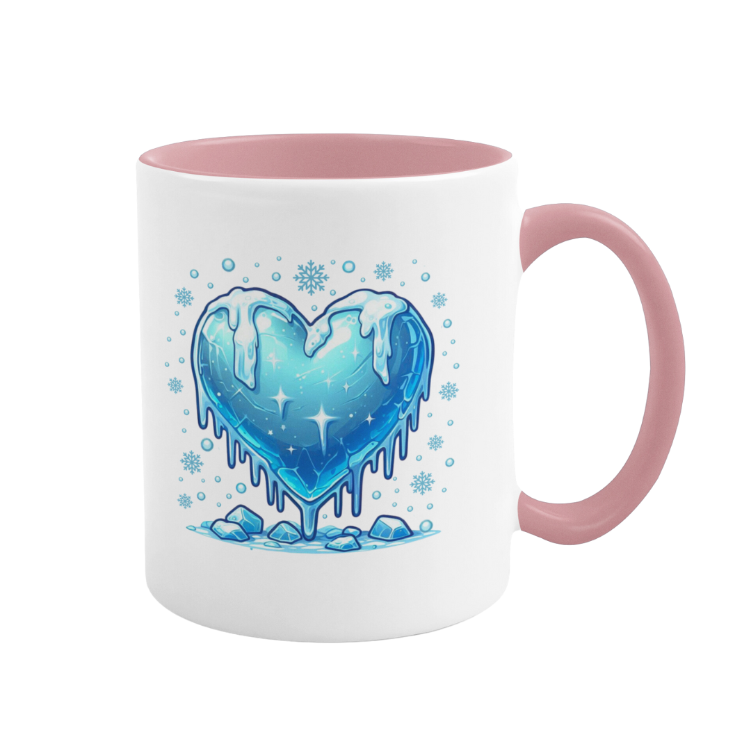 Accent Coffee Mug (11, 15 oz) - Christmas Frozen Heart