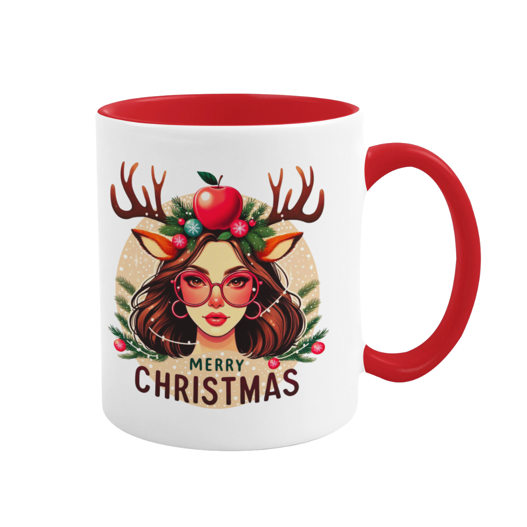 Taza de café con acento (11 y 15 oz): Navidad con un toque salvaje