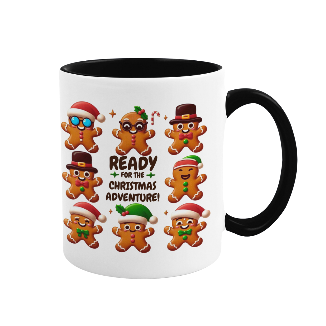 Accent Coffee Mug (11, 15 oz) - Gingerbread Friends