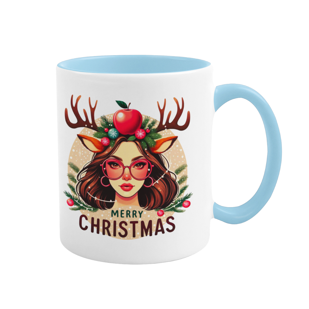 Taza de café con acento (11 y 15 oz): Navidad con un toque salvaje