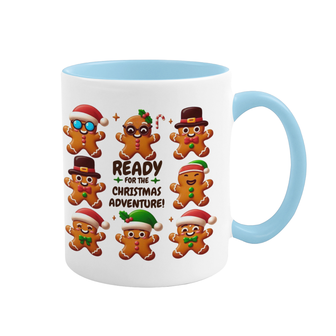 Accent Coffee Mug (11, 15 oz) - Gingerbread Friends