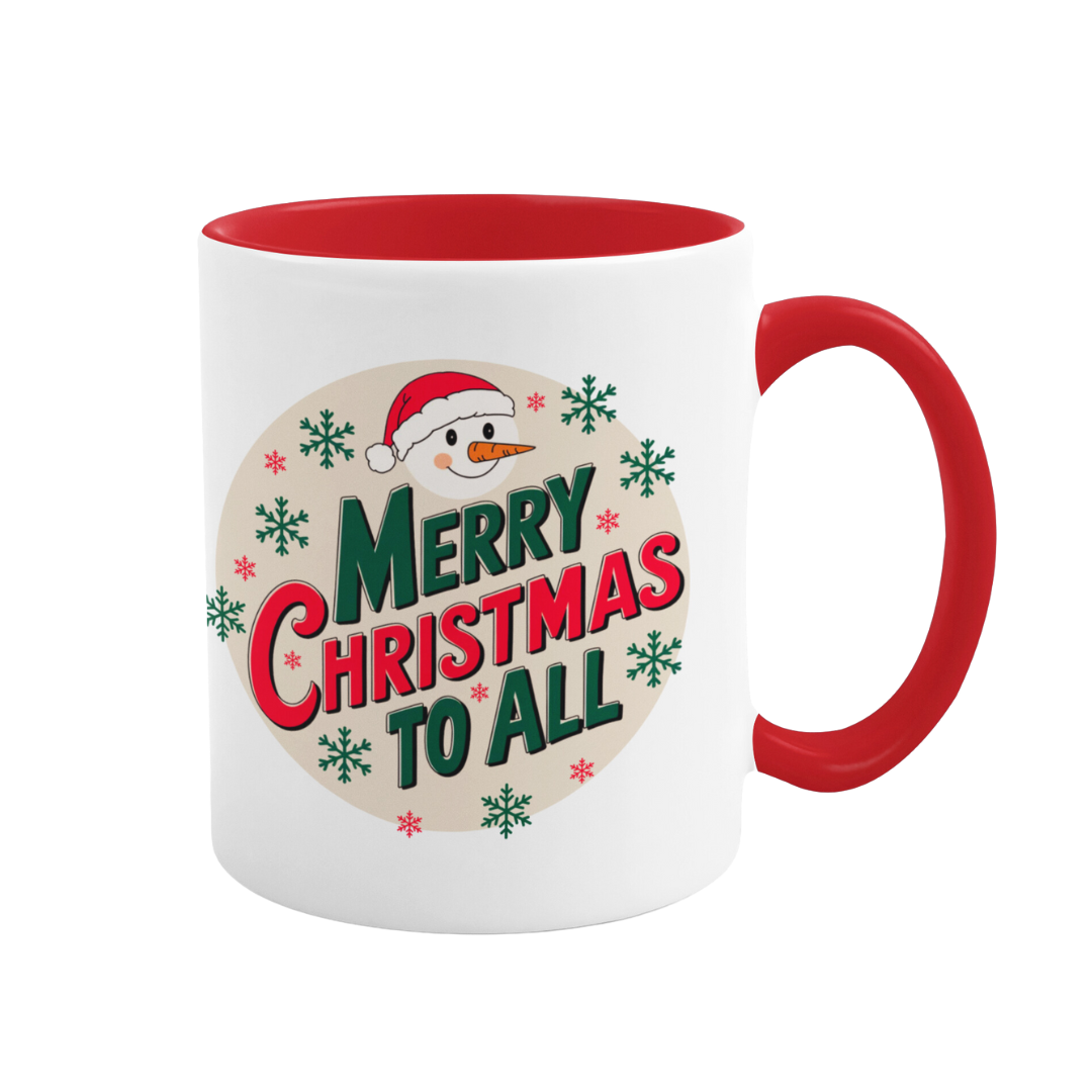 Accent Coffee Mug (11, 15 oz) - Happy Winter Holidays