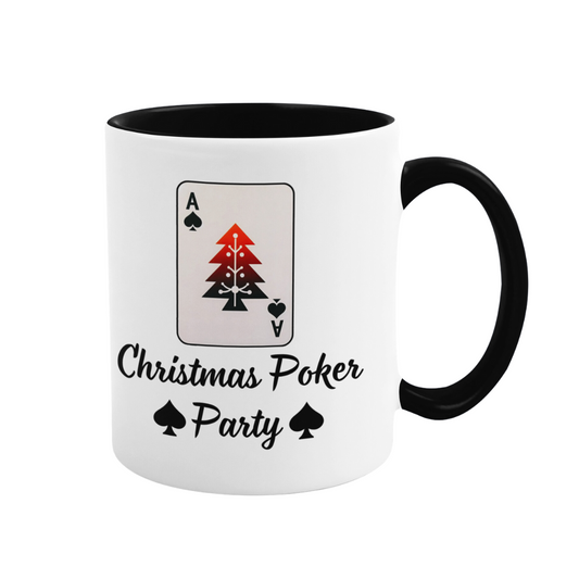 Accent Coffee Mug (11, 15 oz) - Christmas Poker Party