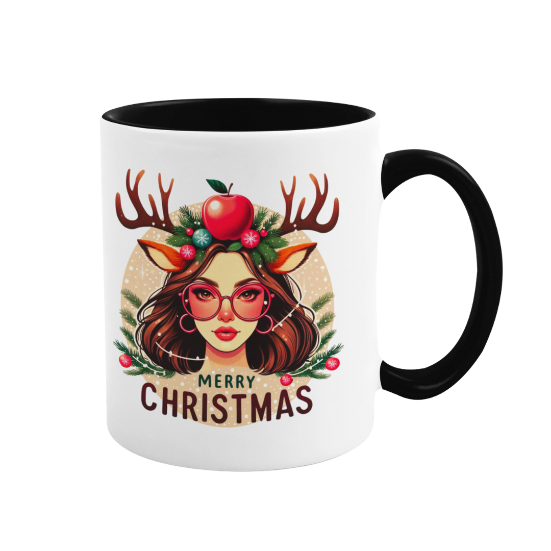 Taza de café con acento (11 y 15 oz): Navidad con un toque salvaje