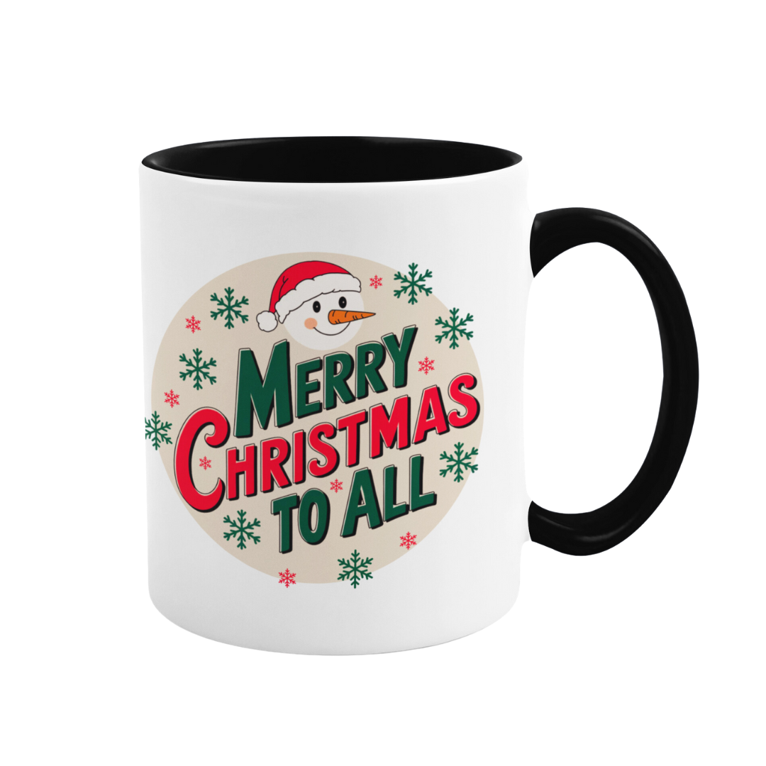 Accent Coffee Mug (11, 15 oz) - Happy Winter Holidays