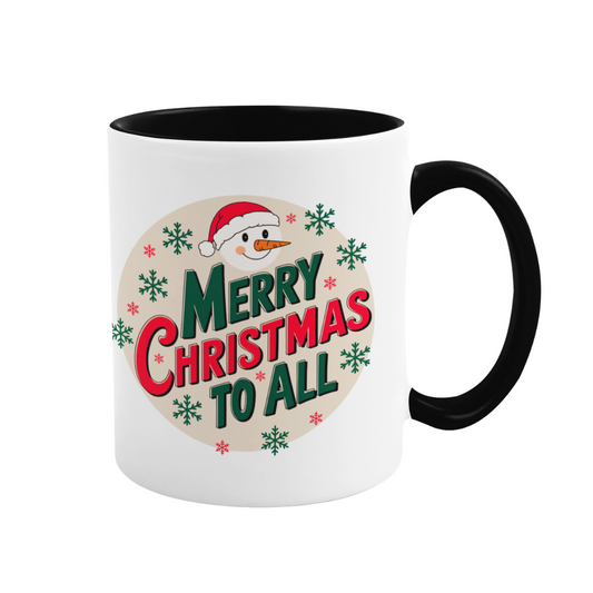 Accent Coffee Mug (11, 15 oz) - Happy Winter Holidays