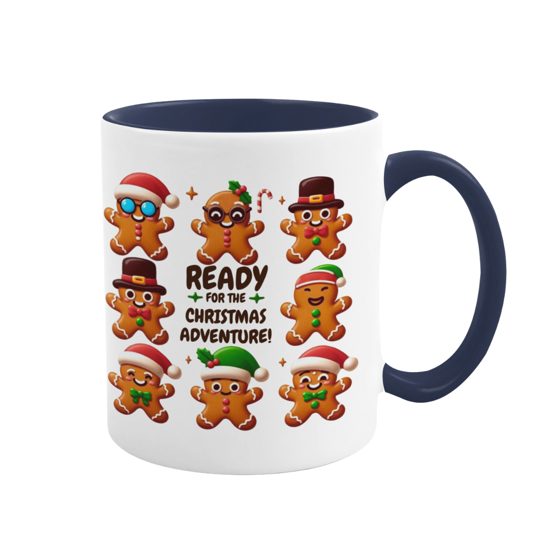 Accent Coffee Mug (11, 15 oz) - Gingerbread Friends