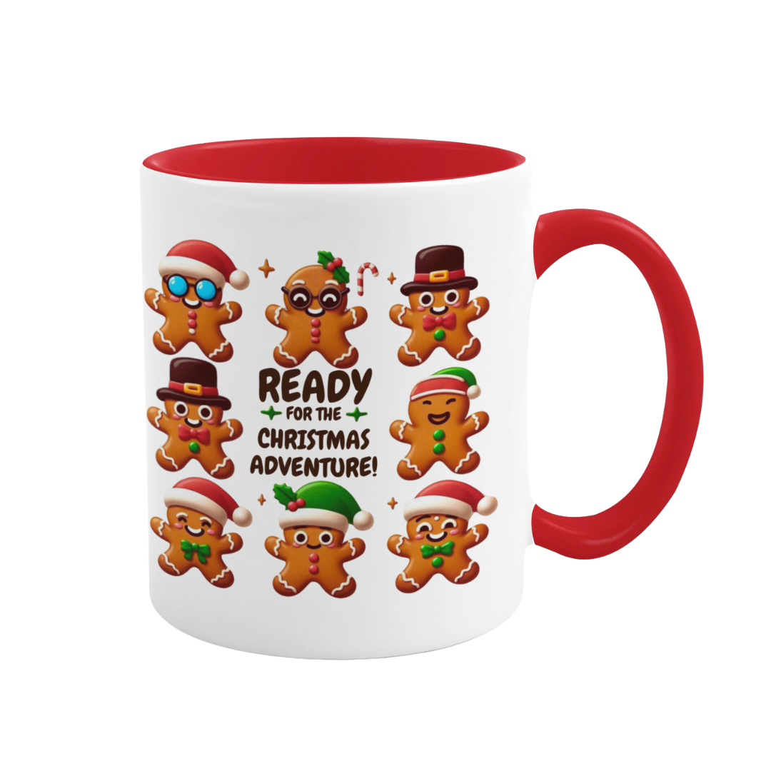 Accent Coffee Mug (11, 15 oz) - Gingerbread Friends