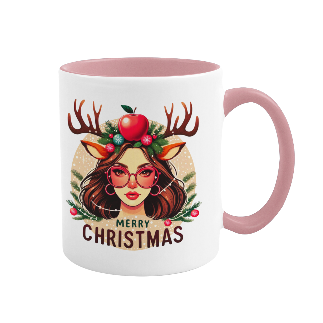 Taza de café con acento (11 y 15 oz): Navidad con un toque salvaje